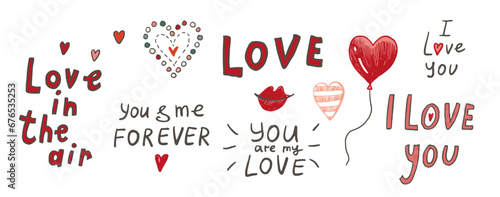 Valentine's day vector illustrations set.
