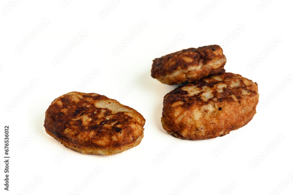 Appetizing fresh fish cutlets on a white background 1 Appetizing fresh fish cutlets on a white background 1