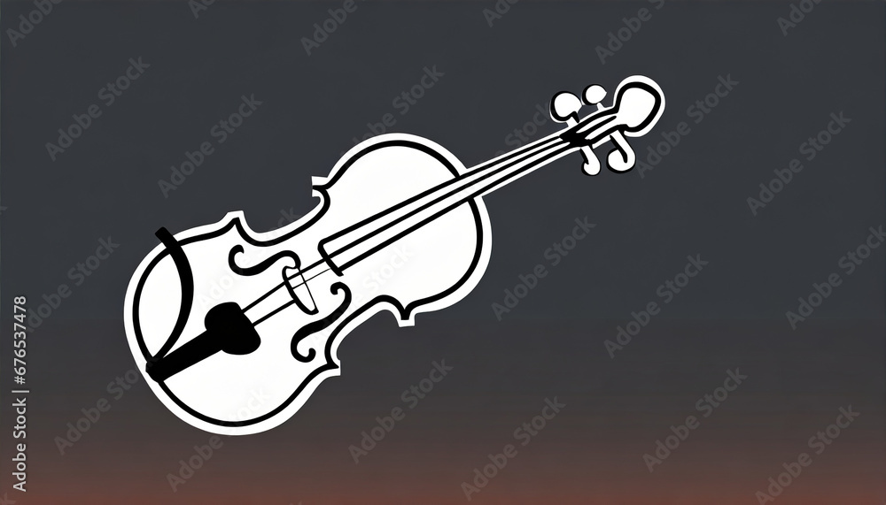 Obraz premium violin icon black outlines vector illustration