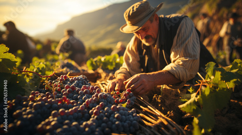 Workers in the vineyard.
