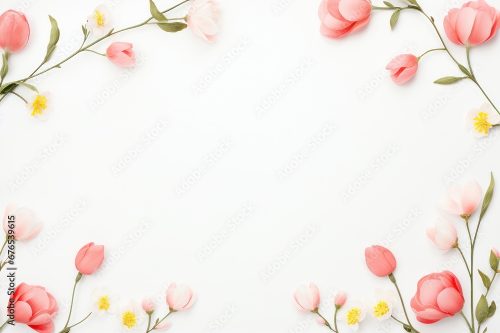 spring floral background with copy space