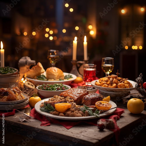 Cena de navidad banquete