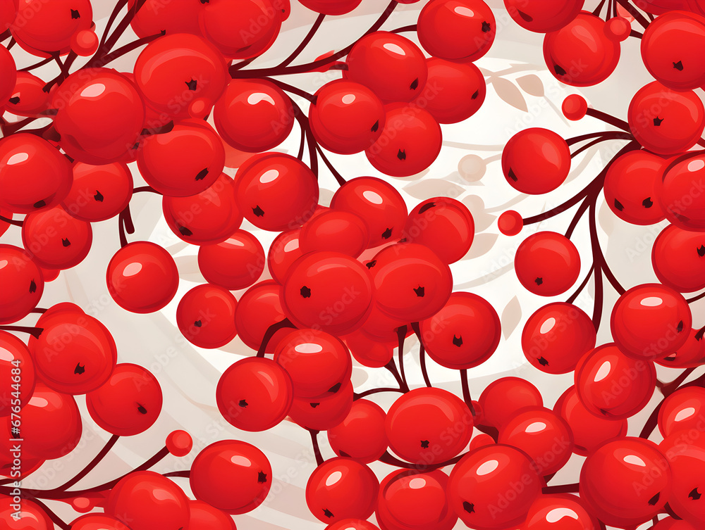 Illustration background with red berries Illustration background with red berries