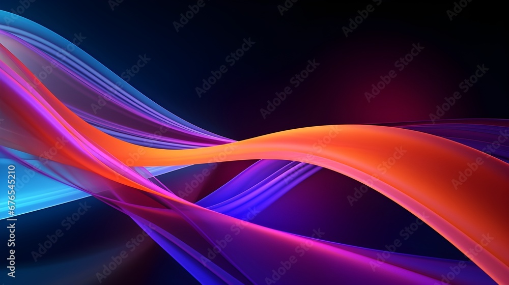 Fototapeta premium Abstract background with colorful glowing lines