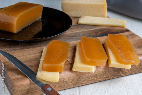 Sweet potato candy and cheese, it is a traditional dessert in Argentine gastronomy called 