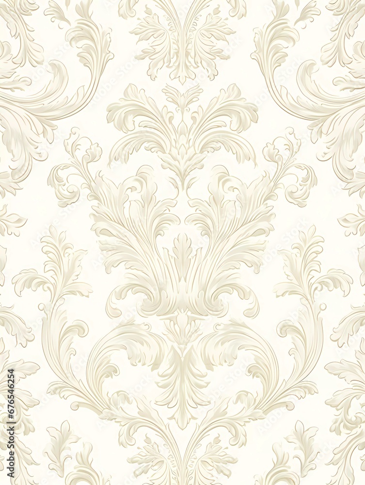 Old distressed white wallpapers with beautiful vintage patterns.