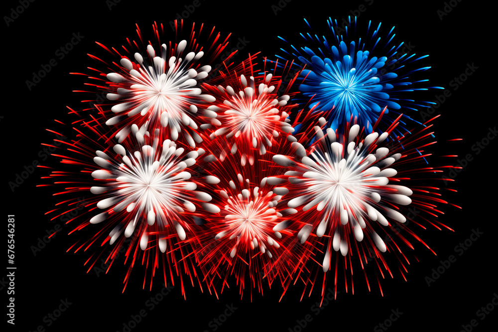 An explosion of fireworks with a black background with free space for text, birds-eye-view An explosion of fireworks with a black background with free space for text, birds-eye-view