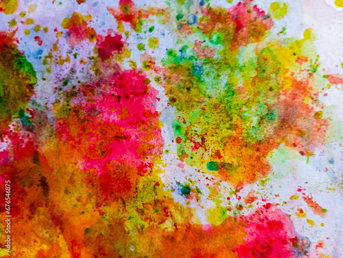 Abstract colorful grunge background. Watercolor stains on white paper.. Colorful paint grunge texture with cope space. © Original creations