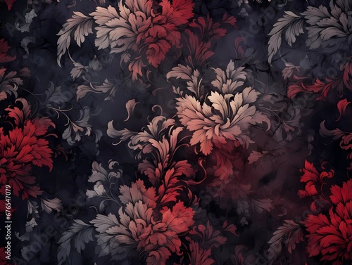 Old distressed dark wallpapers with beautiful vintage patterns.