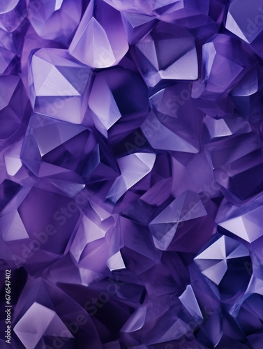 Amethyst Crystal Creative Abstract Geometric Texture. Graphic Digital Art Decoration. Abstract Shaped Surface Vertical Background. Ai Generated Vibrant Angular Pattern.