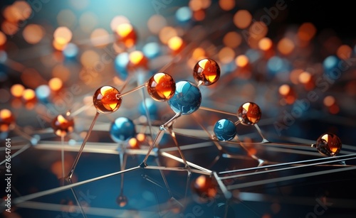 Molecule structure, 3d illustration. Concept of science and technology.