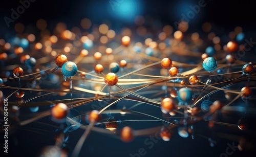 3d illustration of abstract connection structure. Network and communication concept.