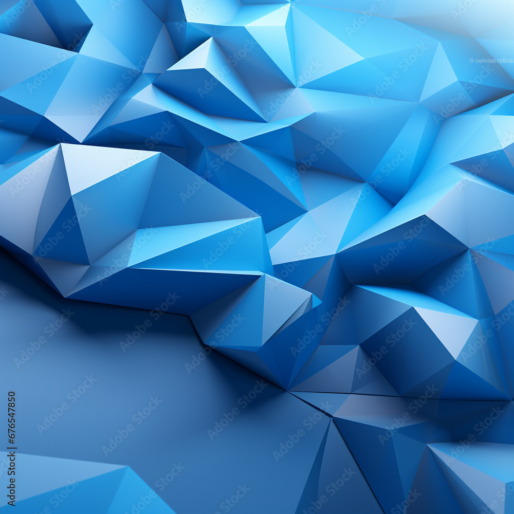 Obraz premium Abstract 3D render, blue geometric background and design, Futuristic technology digital, Network technologies, 3d texture