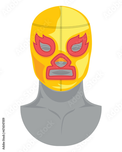mexican wrestling mask yellow