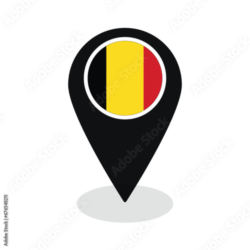 Free Download Flag of Belgium flag on map pinpoint icon isolated black color - GFXLoad