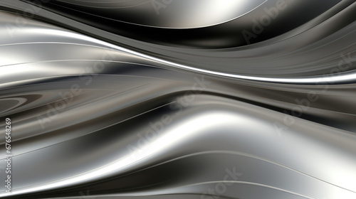 Sleek and Shiny: Chrome Metal Wave Backdrop