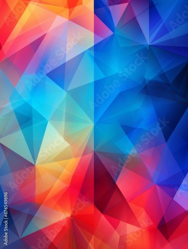 Colorful Creative Abstract Geometric Texture. Graphic Digital Art Decoration. Abstract Shaped Surface Vertical Background. Ai Generated Vibrant Angular Pattern.