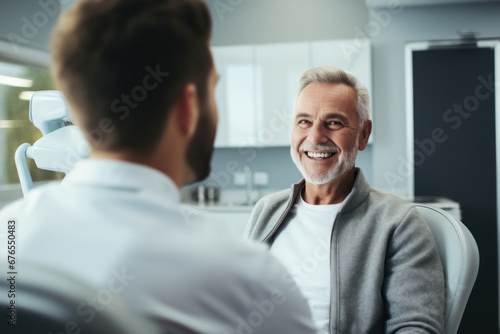 Wallpaper Mural A dentist explaining the benefits of dental implants to a patient. Concept of patient education and treatment options. Generative Ai. Torontodigital.ca