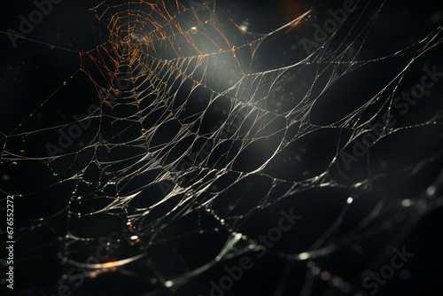 spider web and the movement of spider, cinematic, photorealistic created with Generative Ai