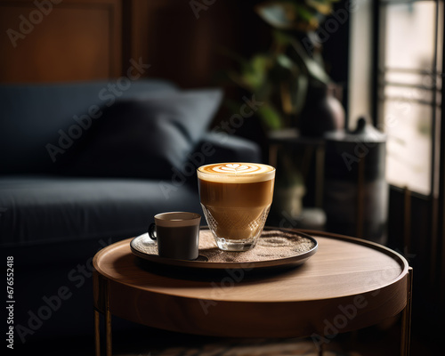 A Cozy Morning Brew: Coffee on a Rustic Wooden Table