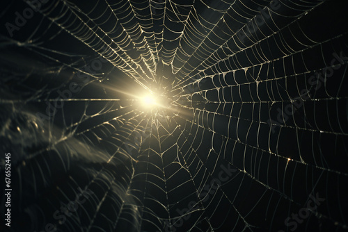 spider web and the movement of spider  cinematic  photorealistic created with Generative Ai