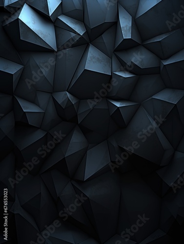 Obsidian Stone Creative Abstract Geometric Texture. Graphic Digital Art Decoration. Abstract Shaped Surface Vertical Background. Ai Generated Vibrant Angular Pattern.