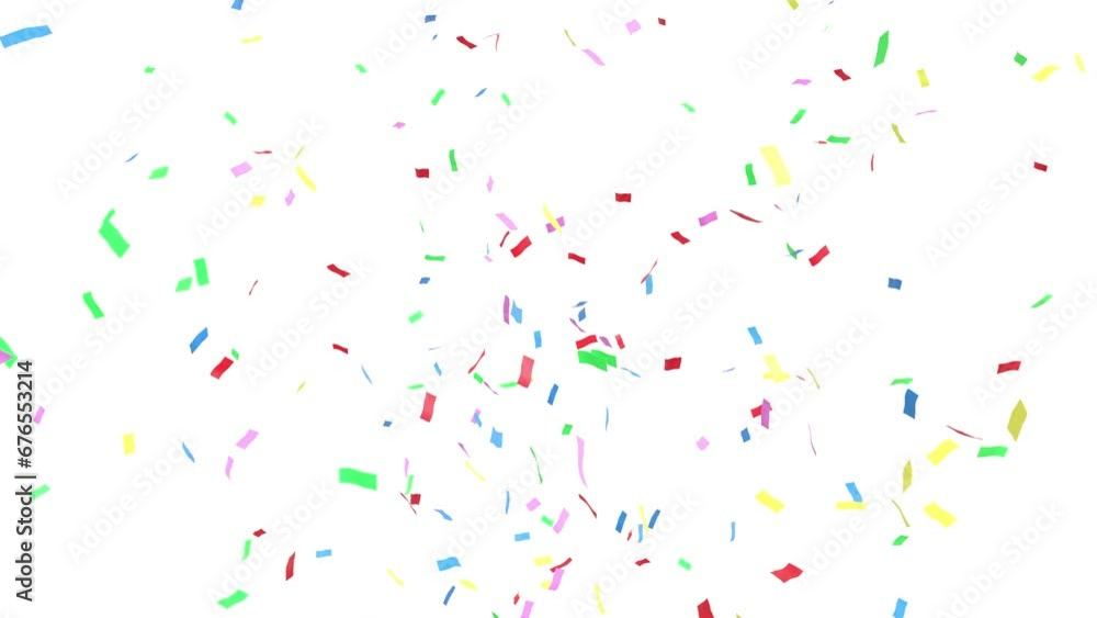 confetti multicolores qui explosent et retombent lentement - couchent alpha séparée