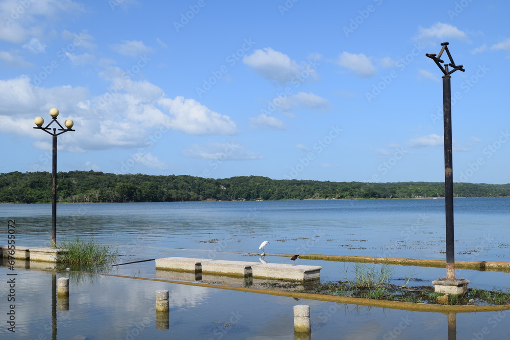 Beautiful view Flores island in PetenItza Guatemala