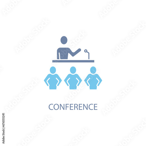 Conference concept line icon. Simple element illustration. Conference concept outline symbol design.