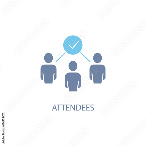 attendees concept line icon. Simple element illustration. attendees  concept outline symbol design.