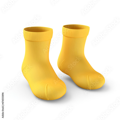 3d render of baby socks, isolated on white background,Generative AI