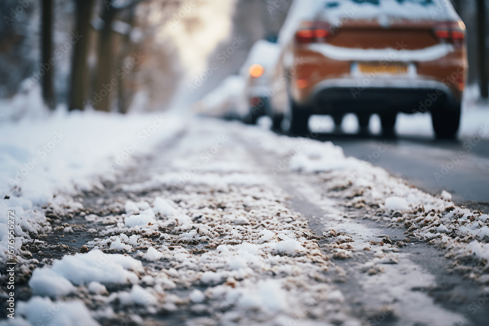 Carretera con nieve Carretera con nieve