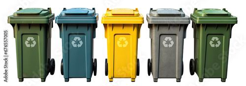 Outdoor garbage bins, cut out photo