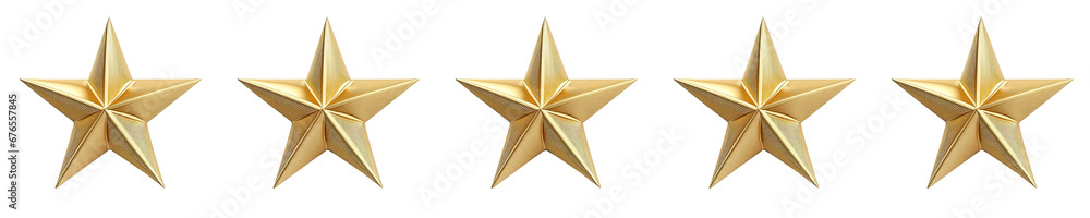 Five stars isolated over transparent background Five stars isolated over transparent background