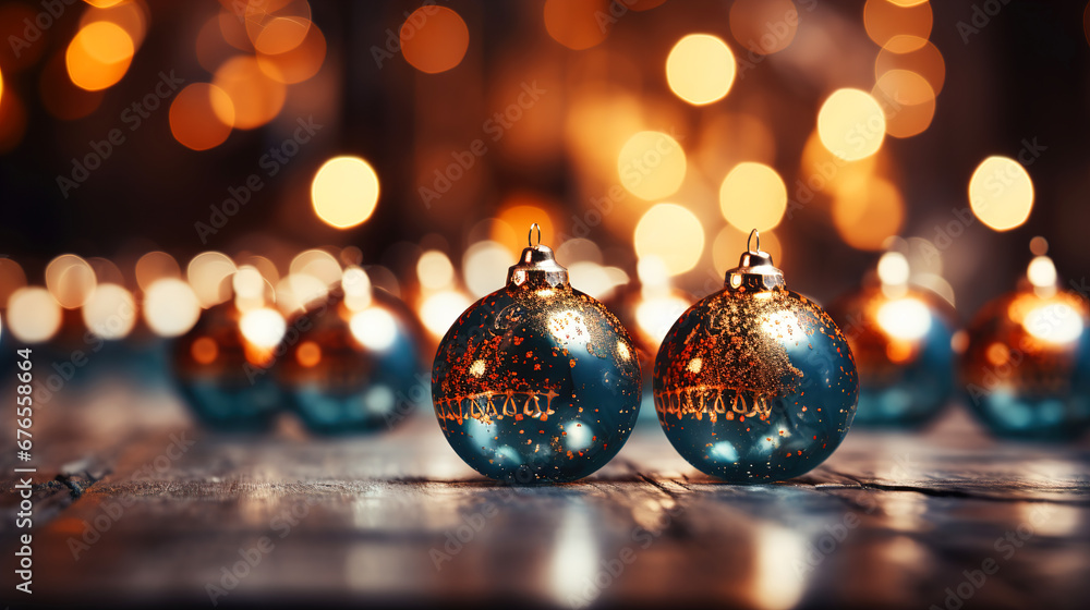 Christmas Balls shiny Decorated with Glowing concept Background AI Genareted Christmas Balls shiny Decorated with Glowing concept Background AI Genareted
