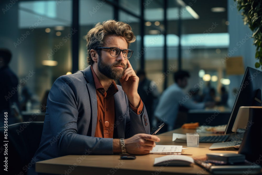 A collection agency employee making phone calls to debtors, embodying the Concept of debt collection. Generative Ai. A collection agency employee making phone calls to debtors, embodying the Concept of debt collection. Generative Ai.