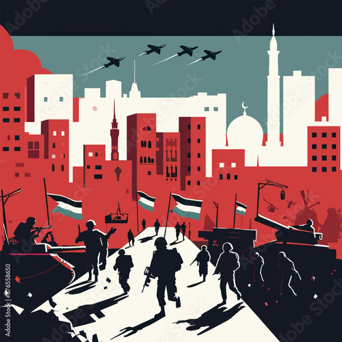 I Stand with ISRAEL war Peace Banner to support ISRAEL Kids holding hands Illustration Art for Posters Social Media Instagram Posts Editorial Blogs Palestine Gaza Hamas Pray peace end of war Templat