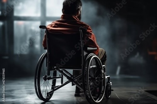 Disabled person in a wheelchair. Caring for the disabled © Kristina