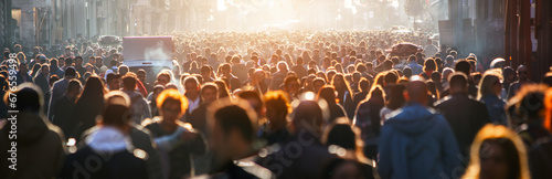 Photography Blurred crowd of unrecognizable at the street