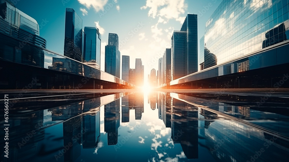 Fototapeta premium commercial building close up