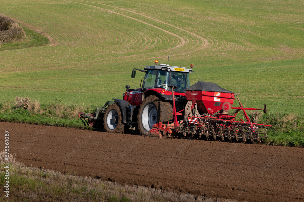 Obraz premium Agriculture Wolds Yorkshire,Agriculture on the Wolds,The Yorkshire Wolds are hills in the counties of the East Riding of Yorkshire and North Yorkshire in Northern England.
