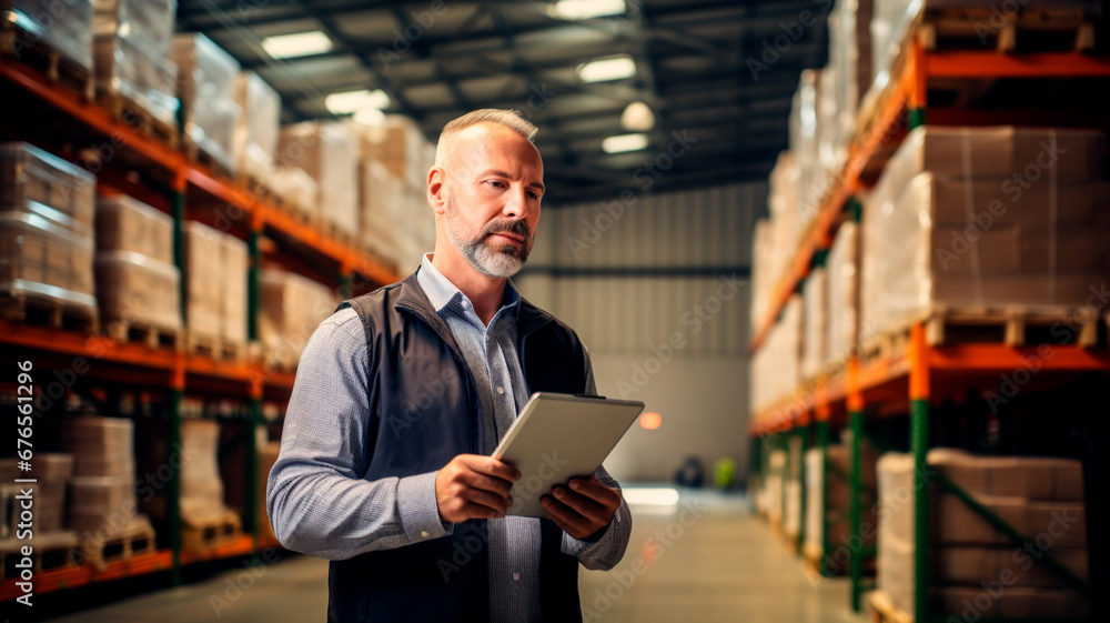 young warehouse worker in the warehouse young warehouse worker in the warehouse
