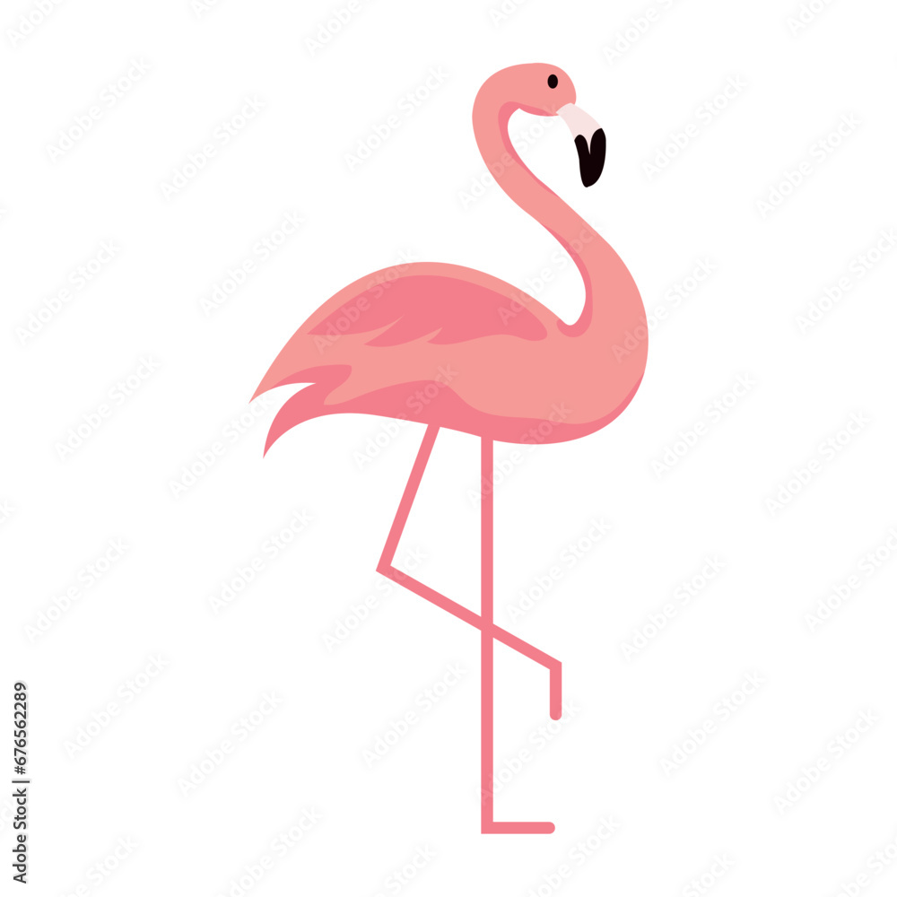 Isolated cute flamingo character Vector Isolated cute flamingo character Vector
