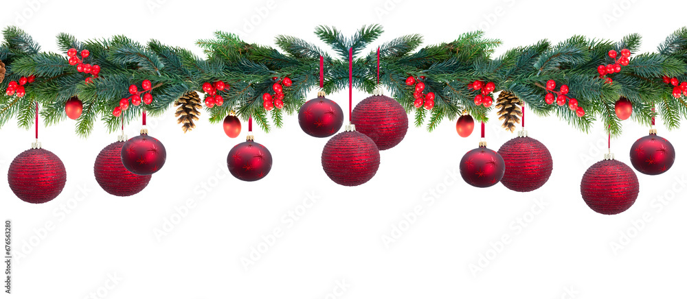Christmas garland on white Christmas garland on white