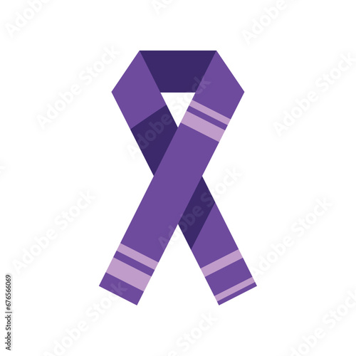 epilepsy day purple ribbon design