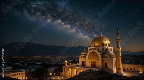 Beautiful Gold Mosque Background Wallpaper