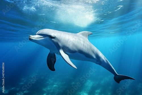 A graceful dolphin swimming. Generative AI