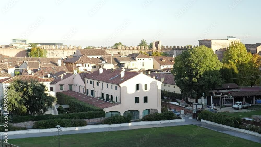Cittadella, Padua - Italy - Tour of the walls of the medieval city and view over the roofs of the fortified town Cittadella, Padua - Italy - Tour of the walls of the medieval city and view over the roofs of the fortified town