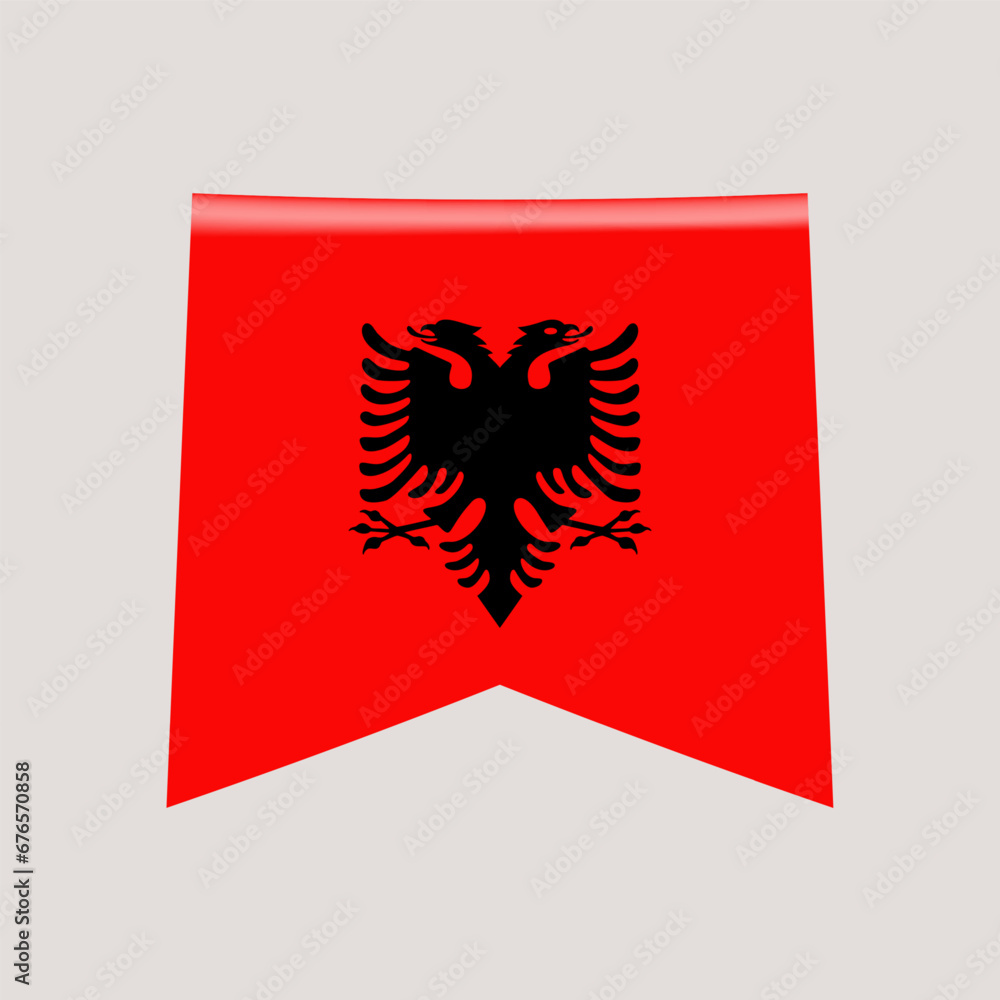 albania corner flag. vector illustration national flag isolated on light background albania corner flag. vector illustration national flag isolated on light background