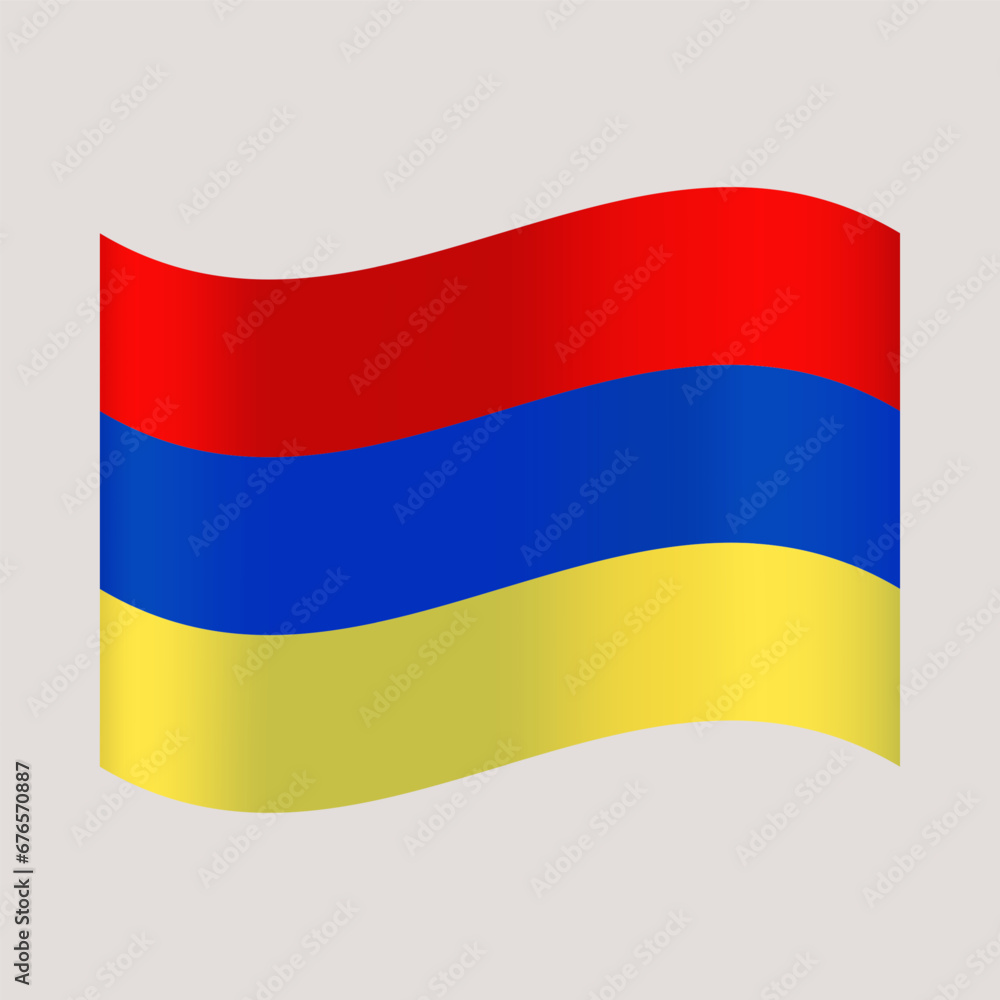 Fototapeta premium armenia wavy flag. vector illustration national flag isolated on light background